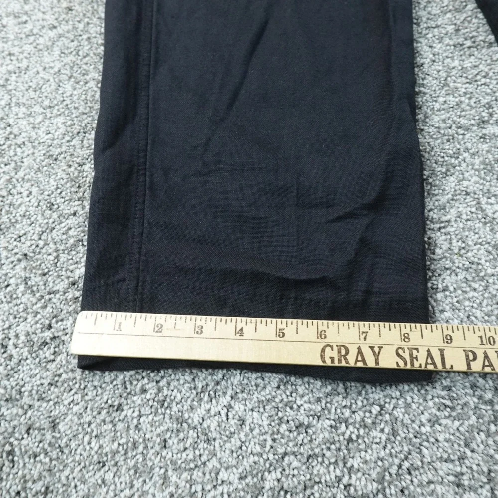 Abercrombie Fitch Pants Mens 29X32 Black Baggy Trouser Wide Leg Linen Chino